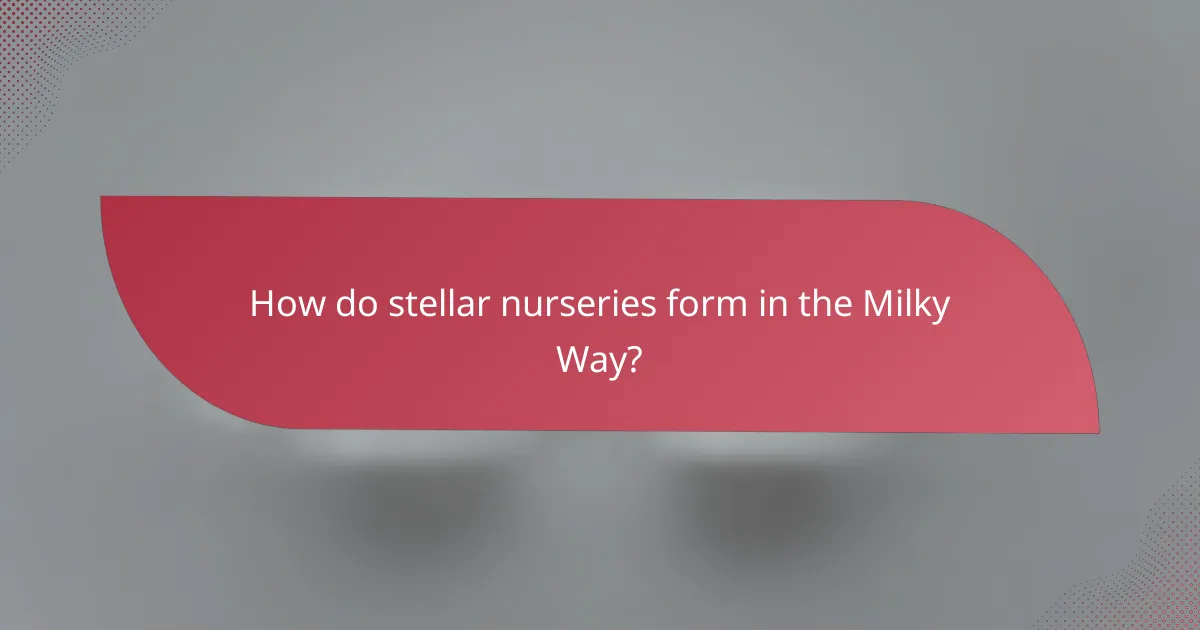How do stellar nurseries form in the Milky Way?
